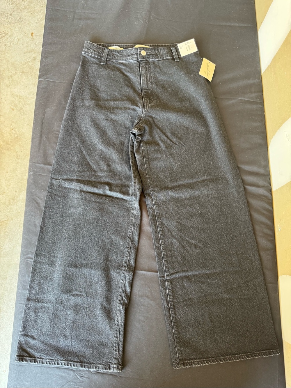 Universal Thread High Rise Sailor Wide Leg Jeans Washed Black Denim NWT